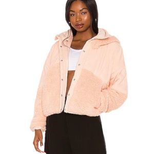 Free People l Adventure Awaits Peach Sherpa Jacket SZ L